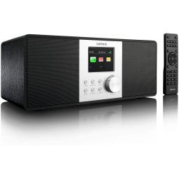 Lenco DIR200 Radio Internet Wifi, DAB+, FM, Conexión USB y AUX, Mando a Distancia, Pantalla TFT Color, Compacta, Negro