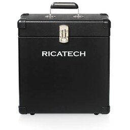 Ricatech RC0042N Maleta Discos Vinilo, Almacenar hasta 30LPs y Singles, Portátil, Negra
