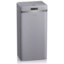 Swan Retro Cubo de Basura Cocina Automático, Sensor de Movimiento, 45 Litros, Metálico, Papelera Inteligente de Reciclaje Gran Capacidad, Diseño Vintage, Gris