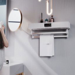 Toallero Eléctrico UV secador de toallas de desinfección, baño o cocina, de pared, L60 cm, 450W, ElectricSun Standard blanca