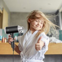 Secador de pelo iónico ElectricSun, 1875W, 3 ajustes de calor y 2 velocidades, con sensor táctil, Negro
