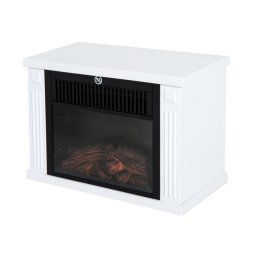 Homcom Chimenea Eléctrica Portátil Blanca 1200W