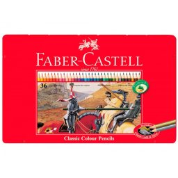 Lapices de colores faber castell caja metalica de 36 colores surtidos