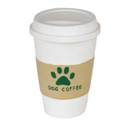 TIAKI Café juguete de látex para perros - 8 x 12 cm (Diám. x Al)