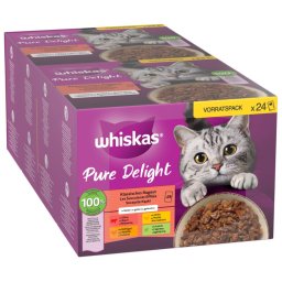 Whiskas Pure Delight 48 x 85 g Pack Mixtos en bolsitas - Ragout clásico en gelatina