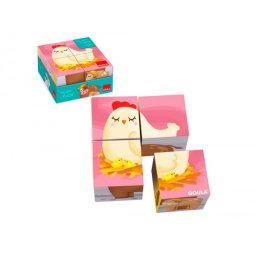 Puzle goula cubos de carton 6 escenas diferentes 4 piezas