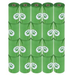 Bolsas biodegradables para heces - 20 rollos de 15 bolsas cada uno (300 bolsas)