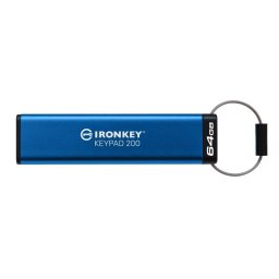 Kingston IronKey Keypad 200 Memoria USB 64GB USB 3.2 Azul