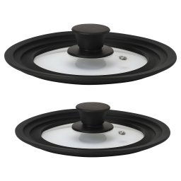 briebe TotaLid Juego de 2 Tapas de Sartén Universal con Borde de Silicona y Cristal Templado, Multidiámetro 16-18-20cm y 24-26-28cm, sin BPA, para Ollas, Cazuelas, Válvula de Vapor