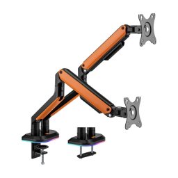 Aisens Soporte de Mesa RGB Gaming Giratorio e Inclinable para Monitor/TV 9Kg de 17" a 32" Naranja