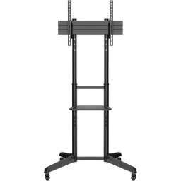 Aisens Soporte de Suelo ECO con Rueda Bandeja para DVD para Monitor/TV 50Kg de 37-70" Negro