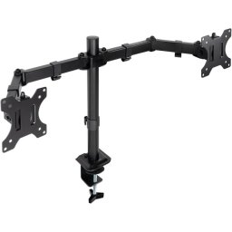 TooQ Soporte de Mesa para 2 Pantallas 17-27" Negro