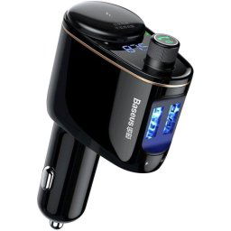Baseus S-06 Transmisor de coche Bluetooth MP3 con Manos Libres y Cargador 2xUSB