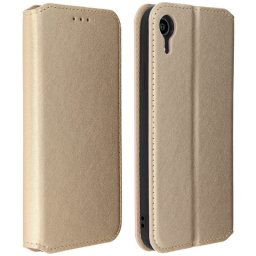 Avizar Funda Tipo Libro Billetera Dorada para iPhone XR