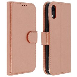 Avizar Funda Tipo Cartera Oro Rosa para Apple iPhone XR