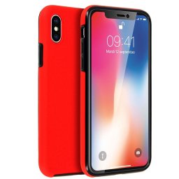 Avizar Funda Protectora de Silicona y Policarbonato Protección 360º Roja para iPhone X
