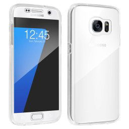 Avizar Fundas Protectora de Silicona y Policarbonato Protección 360º Transparente para Samsung Galaxy S7