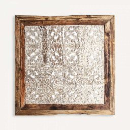 Panel Tallado Rustico Mandala Blanco Desgastado Gient