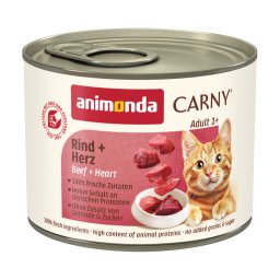 animonda Carny Adult 24 x 200 g - Pack Ahorro - Vacuno y corazón