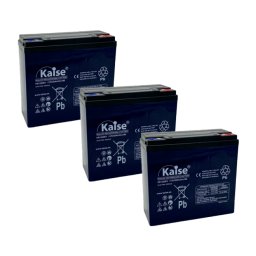 Kit 3 Baterías de plomo AGM KAISE KB1220EV 12V 23Ah