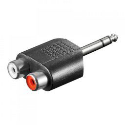 Goobay Adaptador Audio Estéreo 2xRCA a Jack 6.35mm Negro