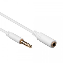 Goobay Cable Extensor Jack 3.5mm 4 pines Macho/Hembra 1m Blanco
