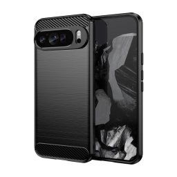 Max Power Digital Funda Fibra De Carbono Para Google Pixel 9 Pro XL Carcasa Antigolpes Silicona Negra