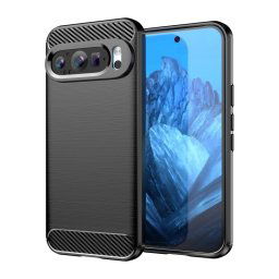 Max Power Digital Funda Fibra de Carbono para Google Pixel 9 Pro Carcasa Antigolpes Silicona Negra