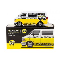 DODGE Van Mooneyes 1996 White / Yellow - Tarmac Works Escala 1:64 (T64G-TL032-ME)