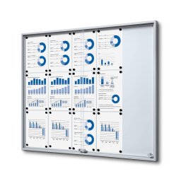 Vitrina correderas de cristal templado para 15 DIN A4 fondo magnético