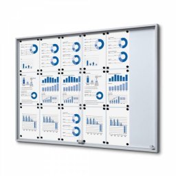 Vitrina correderas de cristal templado para 18 DIN A4 fondo magnético