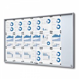 Vitrina correderas de cristal templado para 21 DIN A4 fondo magnético