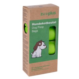 Bolsas biodegradables para heces - 4 rollos de 15 bolsas cada uno