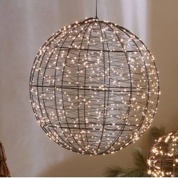 Lampara de Bola Grande Negra Leds 50 cm Diametro Aeden