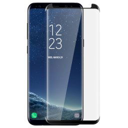 Avizar Protector de Cristal Templado con Bordes Curvos Negros para Samsung Galaxy S8 Plus
