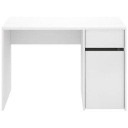Dekit Bali Mesa de Escritorio con Cajón y Puerta 74,5x110x50cm Blanco