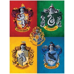 Pyramid Lienzo Harry Potter Colourful Crests 30x40cm
