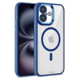 Cool Funda Magnética Transparente con Borde Azul Marino para iPhone 16