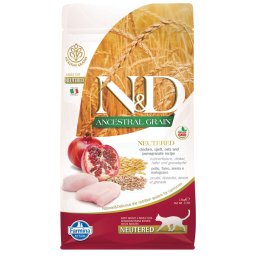 Farmina N&D Ancestral Grain Adult Neutered pollo y granada para gatos - 1,5 kg