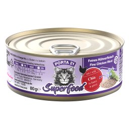 Porta 21 Superfood comida húmeda para gatos 6 x 80 g - Pollo con semillas de chía