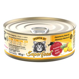 Porta 21 Superfood comida húmeda para gatos 6 x 80 g - Caballa con piña