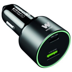 Woxter Cargador Rápido para Coche 2 Puertos USB-C + USB-A 100W 12V/24V Negro