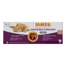 IAMS Delights 96 x 85 g - Megapack Ahorro - Mezcla de la tierra y el mar en gelatina