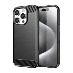 Max Power Digital Funda Fibra De Carbono Para Iphone 16 Pro Antigolpes Silicona Negra