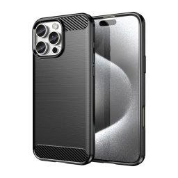 Max Power Digital Funda Fibra De Carbono Para Iphone 16 Pro Max Antigolpes Silicona Negra