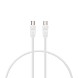PcCom Essential Coaxial Cable 3C-2V 9.5 mm Macho / 9.5 mm Hembra 1.8 m Blanco