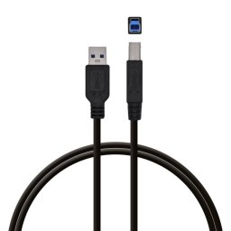 PcCom Essential Cable Impresora USB 3.0 A/B Macho/Macho 3m Negro