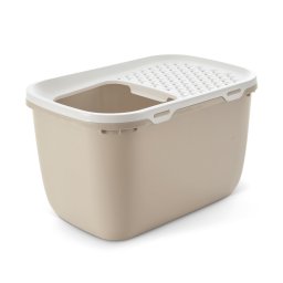 Arenero Savic Hop In Giant para gatos - mocca / blanco