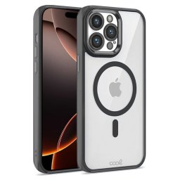Cool Funda Magnética Transparente con Borde Negro para iPhone 16 Pro Max