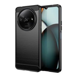 Max Power Digital Funda Fibra De Carbono Para Xiaomi Redmi A3 / Poco C61 Antigolpes Silicona Negra